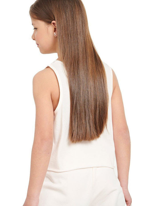 Kids' Crop Top Sleeveless Beige