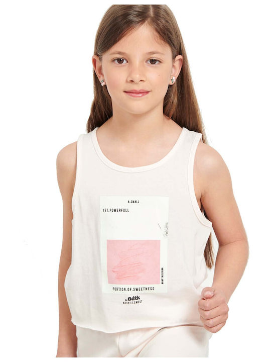 Kids' Crop Top Sleeveless Beige