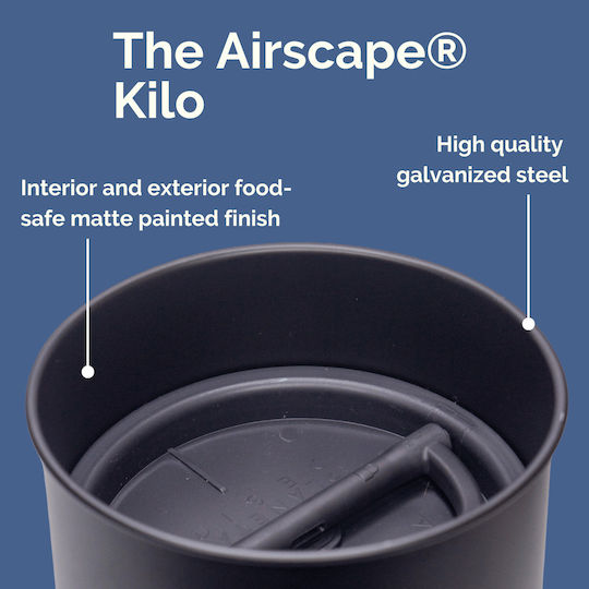 Airscape Coffee Jar with Airtight Lid Metallic Brown 4000ml 1 Piece