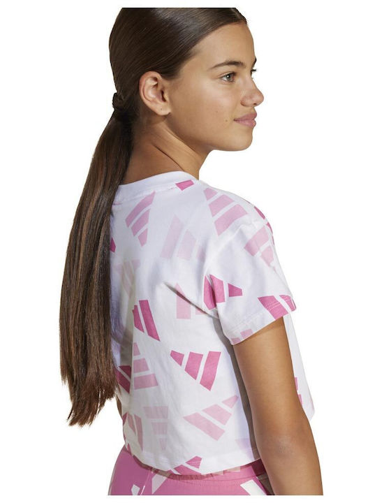 Παιδικό Crop Top Κοντομάνικο Λευκό Essentials