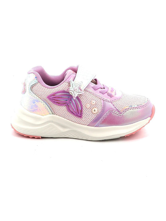 Παιδικά Sneakers με Σκρατς & Φωτάκια Λιλά