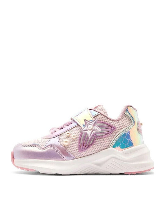 Παιδικά Sneakers με Σκρατς & Φωτάκια Λιλά