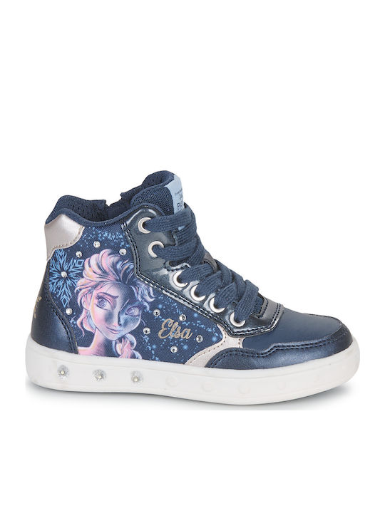 Frozen Kids Ankle Boots with Zipper and Lights Navy Blue