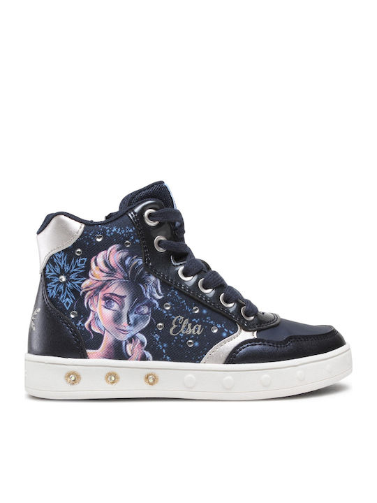 Frozen Kids Ankle Boots with Zipper and Lights Navy Blue