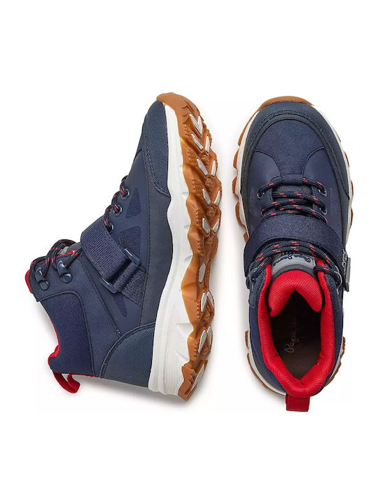 Peak Offroad Παιδικά Sneakers High με Σκρατς Μπλε