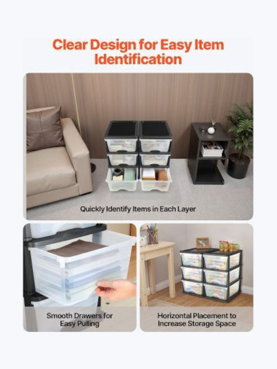 Vevor Plastic Storage Drawers with 6 Drawers