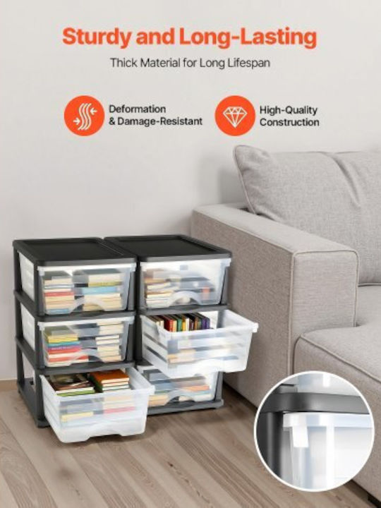 Vevor Plastic Storage Drawers with 6 Drawers