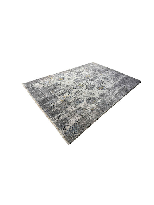 Balsan Teppich Rechteckig Synthetisch,Polyester/Cotton/Leather mit Fransen Grey