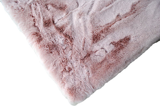 Newplan Puffy Anti-slip Rug Rectangular Furry T-FC19 Pink