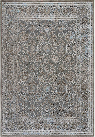 Madi Posh Teppich Rechteckig Synthetisch,Polyester/Cotton/Leather Grey Blue