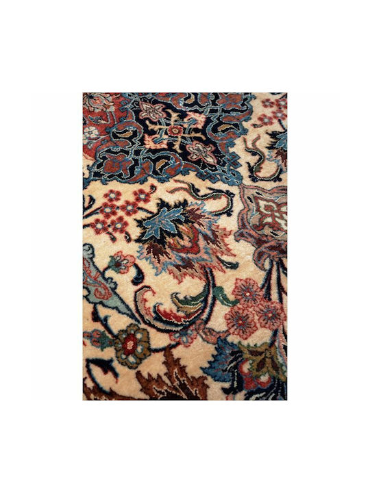 Viokarpet Isfahan Handmade Rug Rectangular with Fringes Red