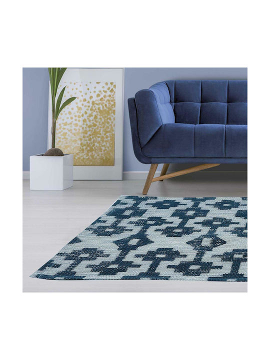 Das Home 7025 Teppich Rechteckig Baumwolle Blue