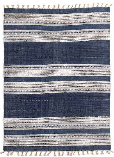 Royal Carpet Lotus Cotton Kilim 035 Χαλί Ορθογώνιο Βαμβακερό με Κρόσια Μπλε 140x200cm