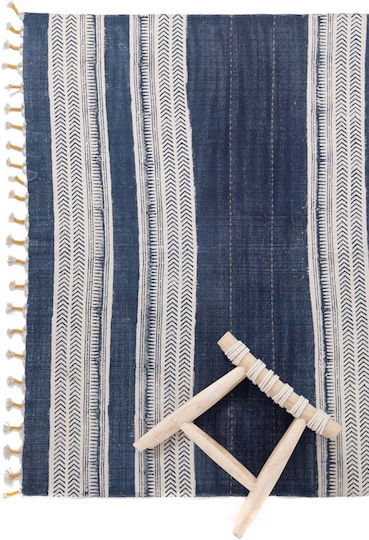 Royal Carpet Lotus Cotton Kilim 035 Χαλί Ορθογώνιο Βαμβακερό με Κρόσια Μπλε 140x200cm