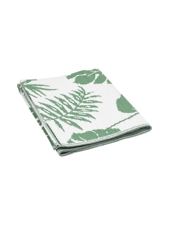 vidaXL Teppich Außenbereich Rechteckig Synthetisch,Polyester/Cotton/Leather Green