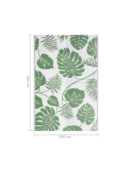 vidaXL Teppich Außenbereich Rechteckig Synthetisch,Polyester/Cotton/Leather Green
