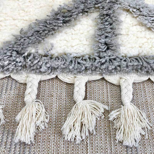 Koulis Carpets Thick 825 Rug Rectangular with Fringes Grey / Cream