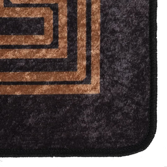 vidaXL Anti-slip Rug Rectangular Black / Gold