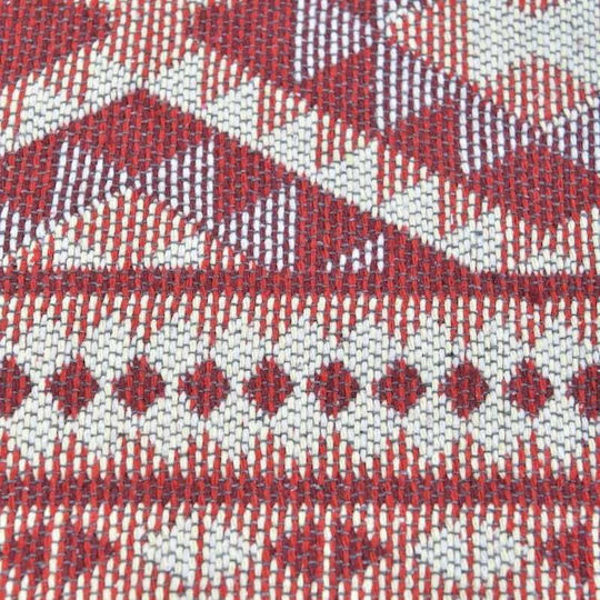 Click Teppich Rechteckig Sommer Baumwolle mit Fransen Red