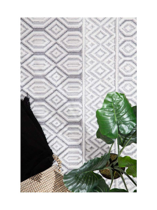 Royal Carpet Broadway 4842B Χαλί Ορθογώνιο με Κρόσια Leuko-Gkri White 200x290cm