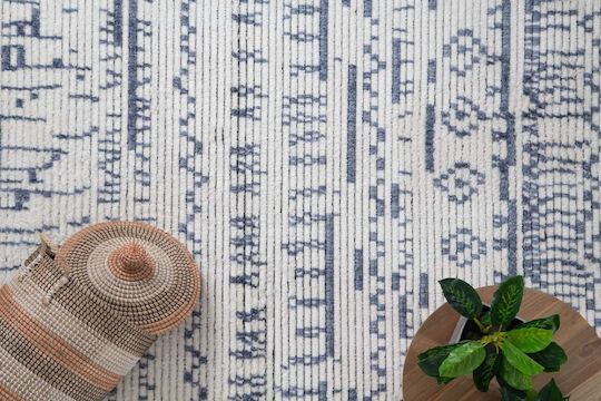 Royal Carpet Iris 191 Rug Rectangular with Fringes Cream / Blue