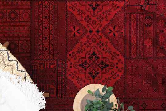 Royal Carpet Afgan 7675A Rug Rectangular with Fringes Dark Red