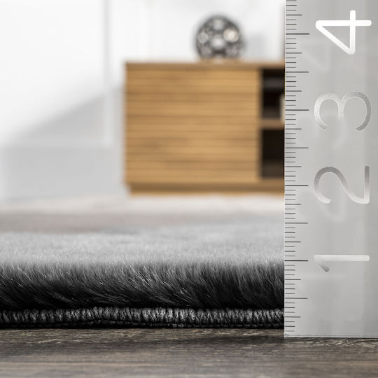 Saray Home Match 2 Colour Antiderapant Shaggy Din blană Negru