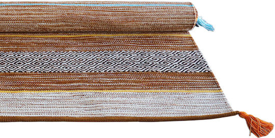 Newplan Kilim 6080 Handgefertigt Rutschfest Teppich Rechteckig Synthetisch,Polyester/Cotton/Leather Beige