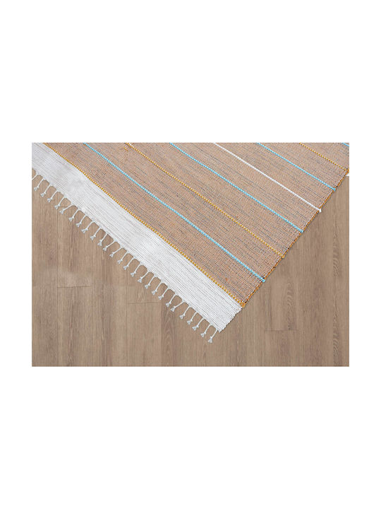 Newplan Ribella Handmade Anti-slip Rug Rectangular Summer Cotton with Fringes 200 Beige