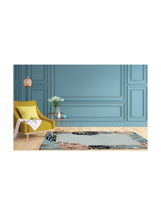 Newplan Garden 65240C Килим Правоъгълена Лятно време Син
