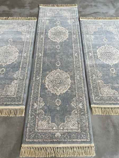 Bekas Carpets Χαλί Στρογγυλό με Κρόσια Γκρι Φ100cm