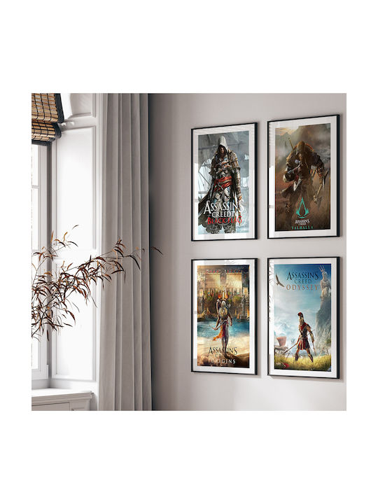 Gaming Poster Assassins Creed Odyssey Cover Gm2356 21cm X 30cm White Frame Pvc