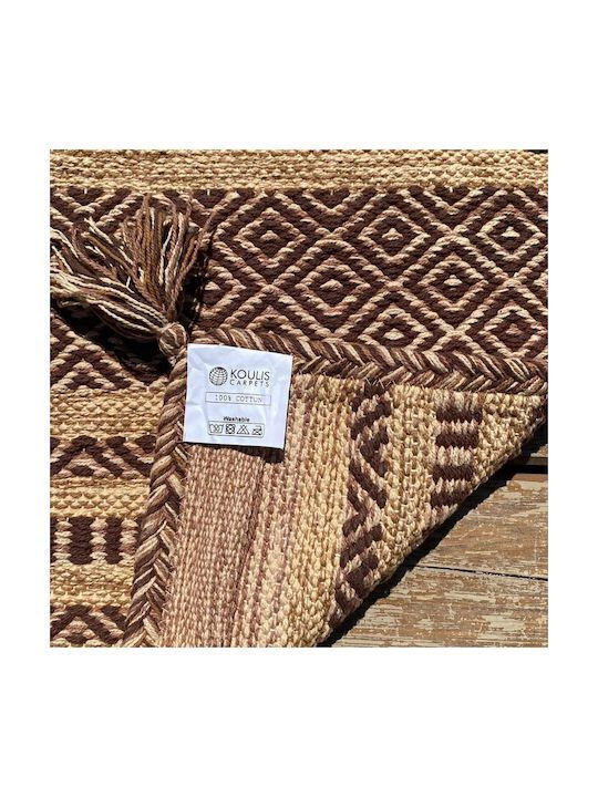 Koulis Carpets Mykonos Χαλί Διάδρομος Καλοκαιρινό Βαμβακερό Μπεζ 70x200cm
