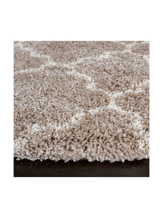 Saray Home Moroccan Teppich Rechteckig Zottelig Synthetisch,Polyester/Cotton/Leather Beige