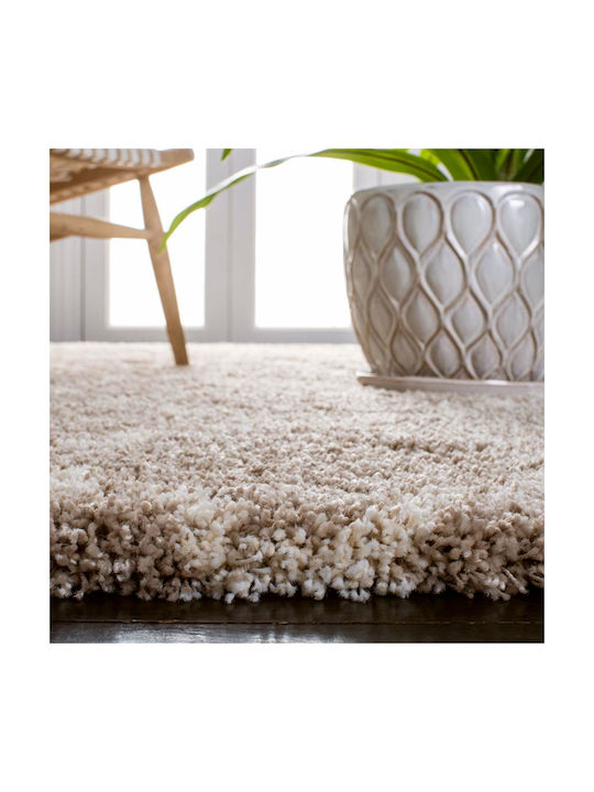 Saray Home Moroccan Teppich Rechteckig Zottelig Synthetisch,Polyester/Cotton/Leather Beige