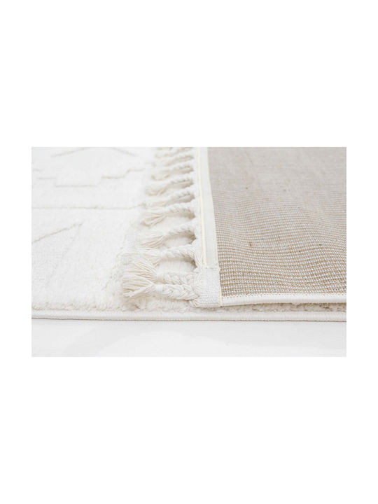 Ezzo Perla D066a1a Χαλί Τζακιού Ορθογώνιο με Κρόσια Cream 133x190cm