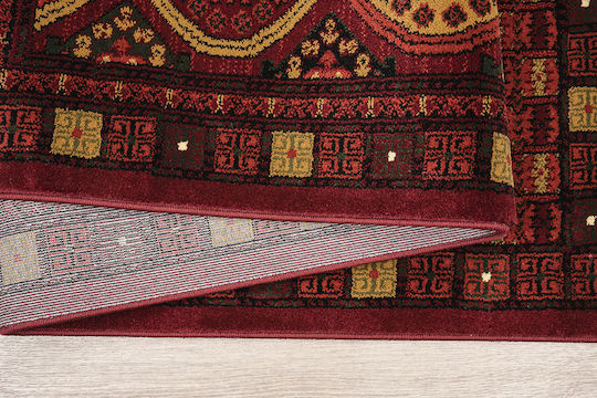 Newplan 2273 Teppich Rechteckig Synthetisch,Polyester/Cotton/Leather mit Fransen Burgundy