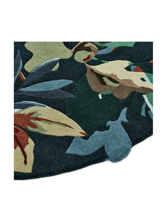 Sanderson Rug Round Forest Green