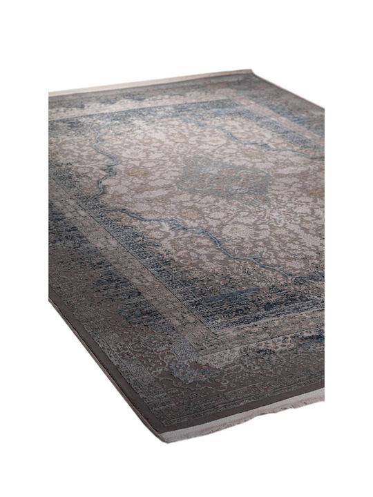 Klonaras PEARL 1001 Teppich Rechteckig Synthetisch,Polyester/Cotton/Leather Blau
