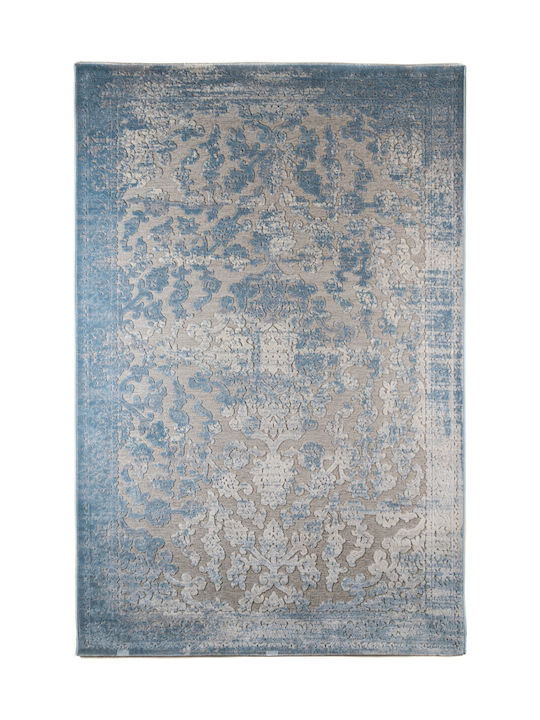 Klonaras Muse Teppich Rechteckig Synthetisch,Polyester/Cotton/Leather Blue