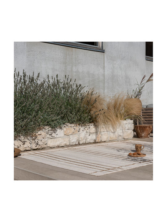 Brink & Campman Zona Line Handmade Rug Outdoor Rectangular Sesame