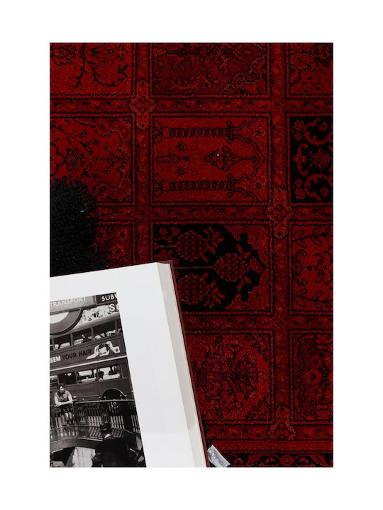 Royal Carpet X 290 Teppich Rechteckig Synthetisch,Polyester/Cotton/Leather mit Fransen D.red