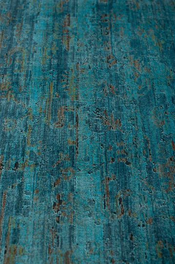 Viokarpet Louison 6062 Teppich Rechteckig Synthetisch,Polyester/Cotton/Leather Petrol Blau