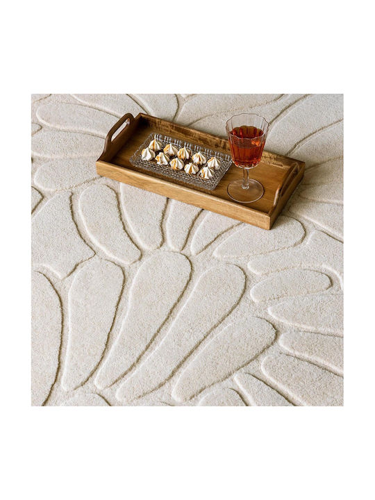Laura Ashley Coleby Petals Handmade Rug Rectangular Ecru