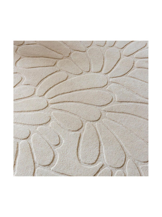 Laura Ashley Coleby Petals Handmade Rug Rectangular Ecru