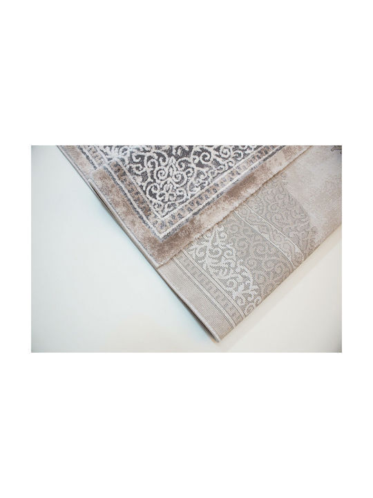 Tzikas Carpets Elements 33116- Teppich Rechteckig Synthetisch,Polyester/Cotton/Leather Beige-Brown-Brown-Grey-Gold