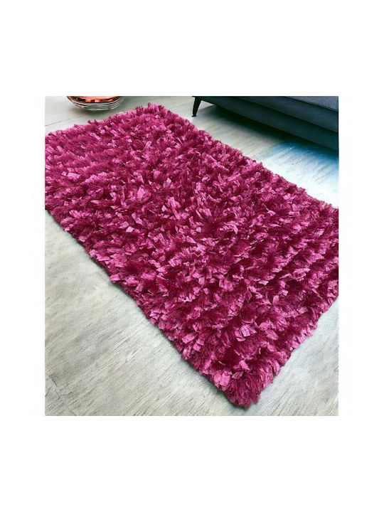 Linea Home Ribbon Rug Rectangular Shaggy Fuchsia