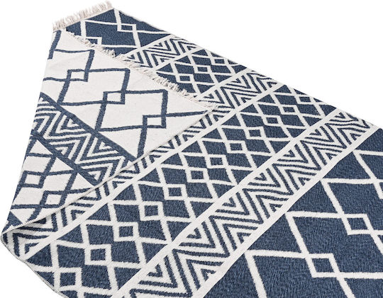Balsan Aria Teppich Rechteckig Baumwolle mit Fransen Blue