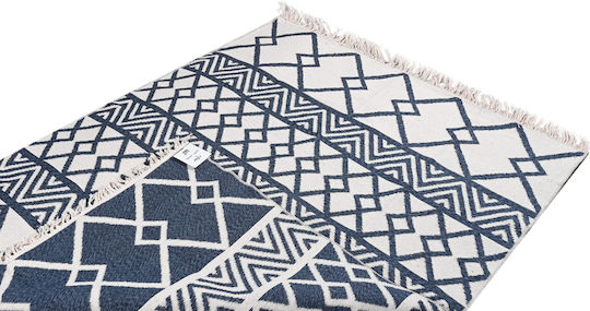 Balsan Aria Teppich Rechteckig Baumwolle mit Fransen Blue