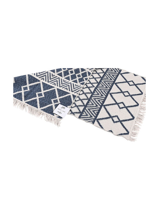 Balsan Aria Χαλί Διάδρομος Βαμβακερό με Κρόσια Blue 80x150cm